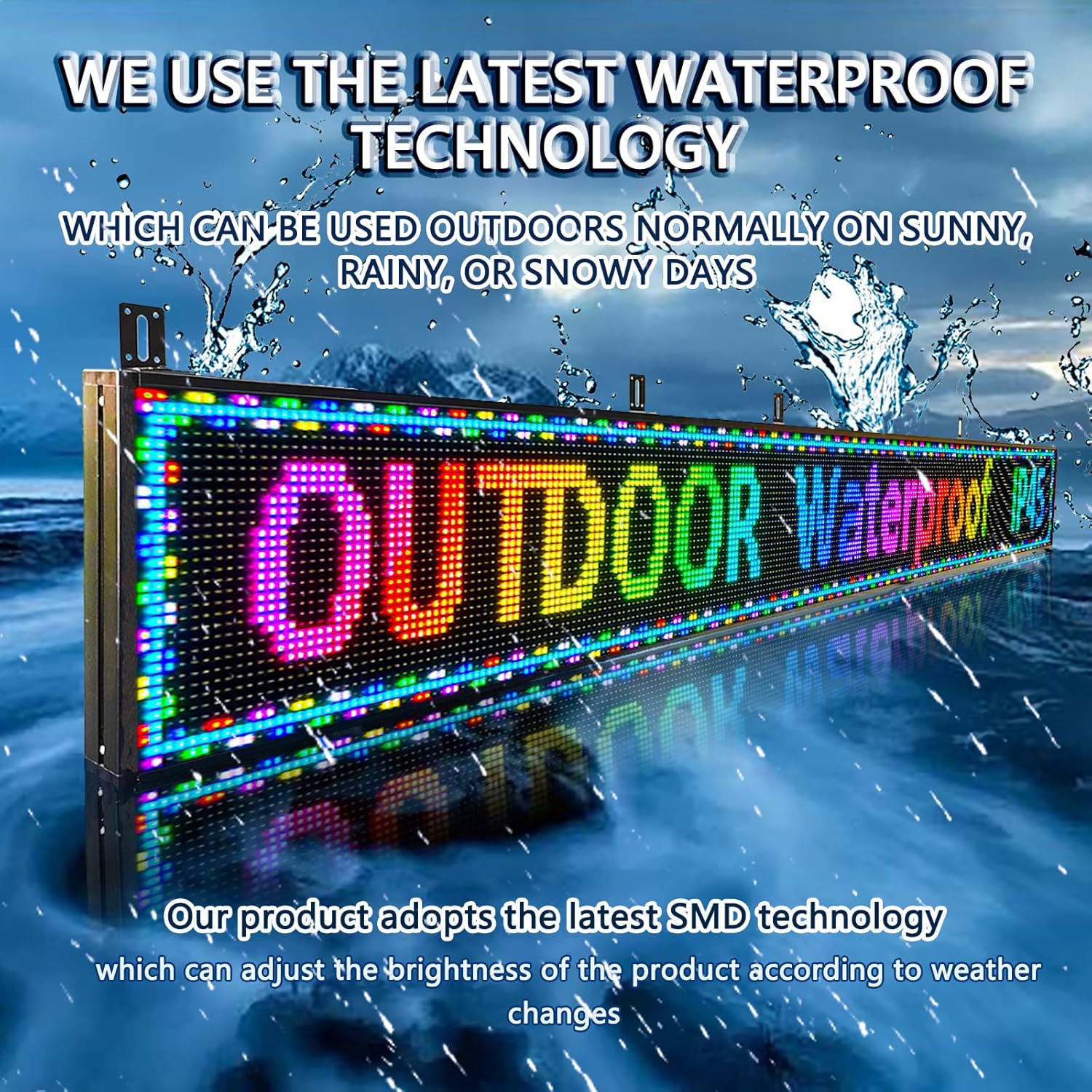 Outdoor Smart Sign Led LED Outdoor Signs for Business P10 115''x14'', WiFi Scrolling ...