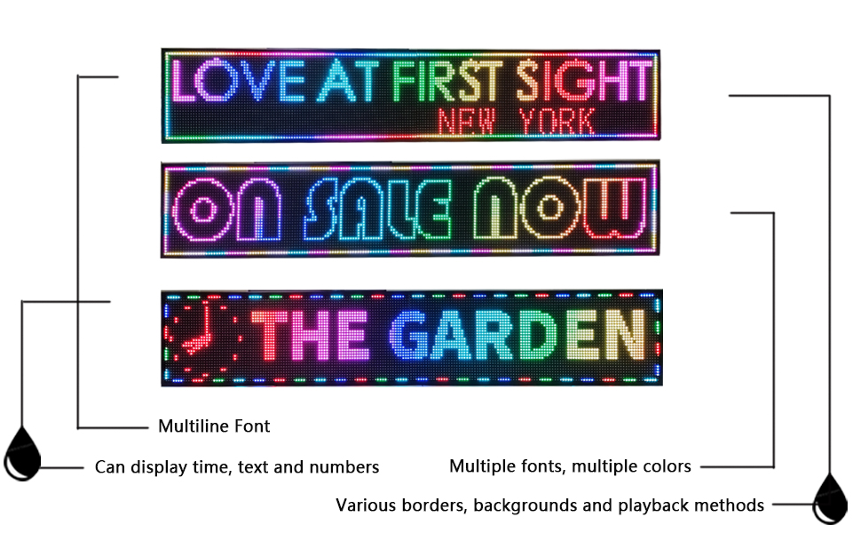 Digital Rooling Sign HS Outdoor Scrolling Led Sign Programmable P10 77’’x14’’ , Digital ...