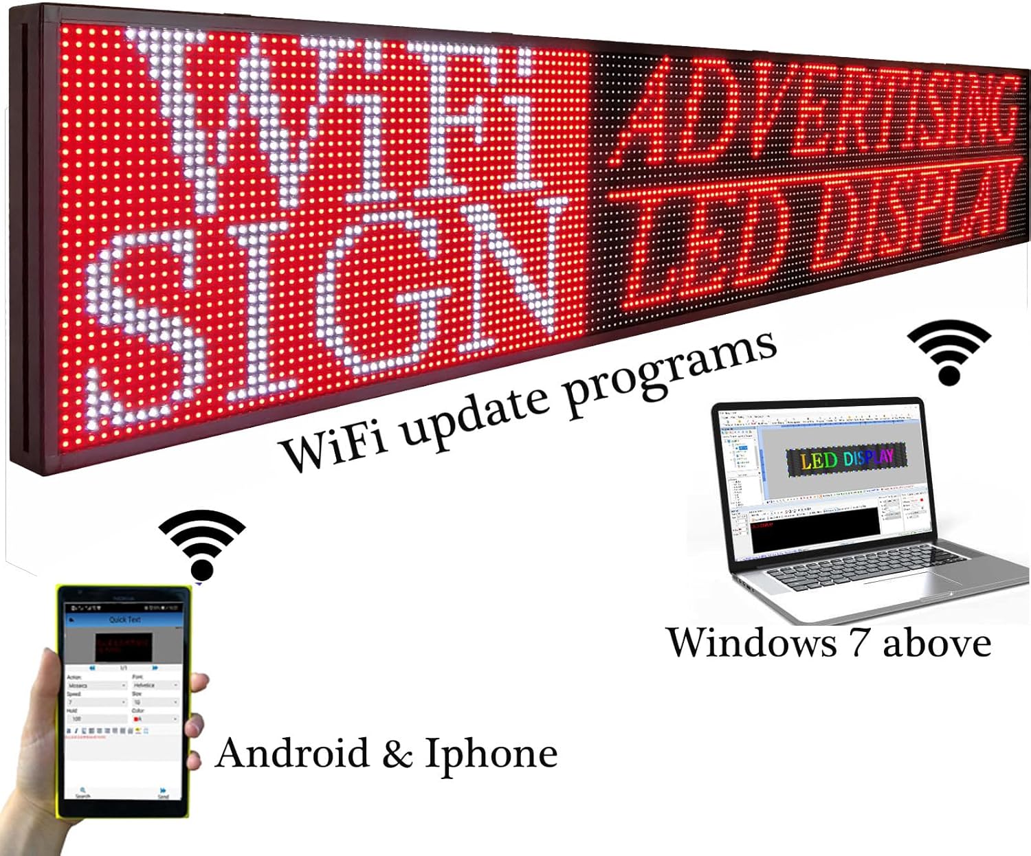 P10 Outdoor Led Sign Programmable Scrolling Digital Display Screen ...