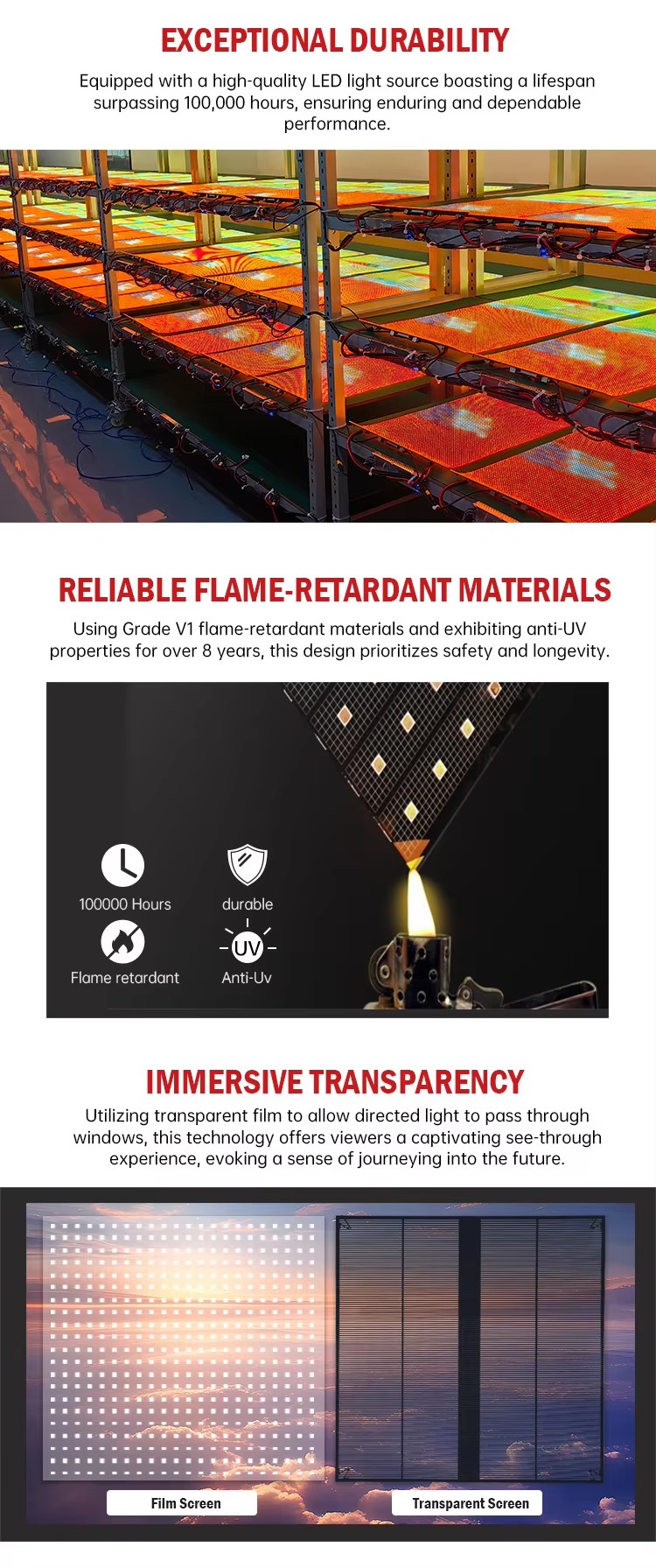 Led Screen Window P16 Indoor Led Film Screen Window Glass Easy Install Flexible Curtain ...